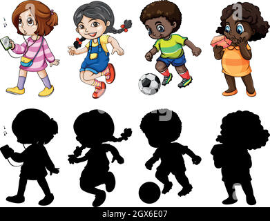 Set of children character Stock Vector