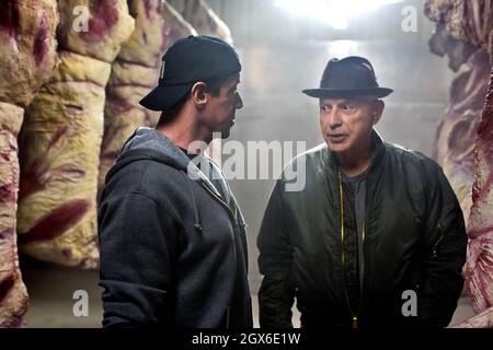 Los Angeles, USA. Sylvester Stallone & Alan Arkin in a scene from the ©Warner Bros. new movie: Grudge Match (2013). Plot: A pair of aging boxing rivals are coaxed out of retirement to fight one final bout - 30 years after their last match. Ref:LMK106-46243-191213 Supplied by LMKMEDIA. Editorial Only. Landmark Media is not the copyright owner of these Film or TV stills but provides a service only for recognised Media outlets. pictures@lmkmedia.com