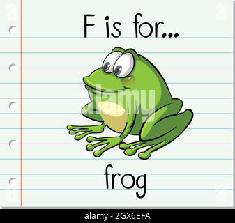 Flashcard letter F is for frog Stock Vector