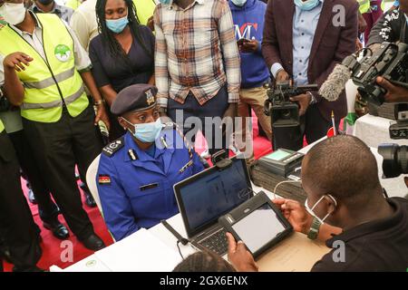 Nakuru County Police Commander Beatrice Kiraguri is seen being