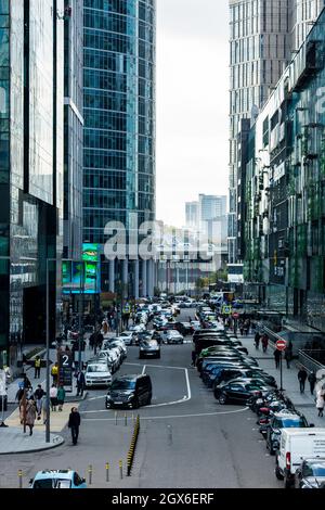 Moscow, Russia - October 4, 2021: Moscow City district. Stock Photo