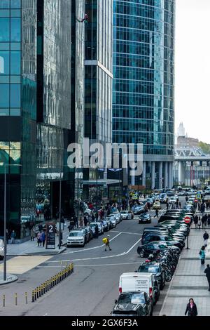 Moscow, Russia - October 4, 2021: Moscow City district. Stock Photo