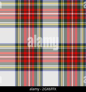 Christmas new year tartan plaid. Scottish pattern in red green and white cage. Scottish cage. Traditional Scottish chequered background. Seamless fabric texture. illustration Stock Photo