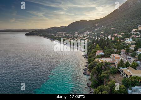 Greece landscape. Barbati Beach (Mparmpati Beach) on Corfu island ...