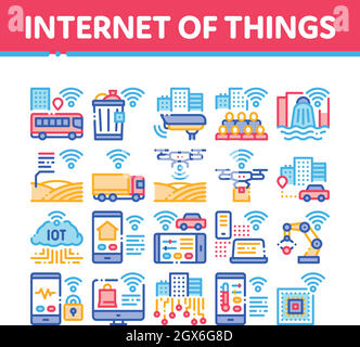 Internet Of Things Collection Icons Set Vector Stock Vector
