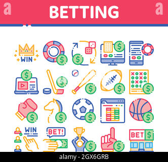 Betting And Gambling Collection Icons Set Vector Stock Vector