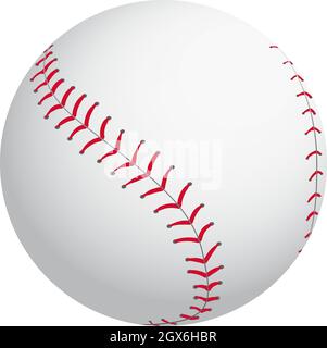 White baseball ball with red stitching - Vector Illustration Stock Vector