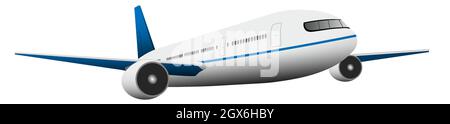 A vector illustration of a airplane in white and blue Stock Vector