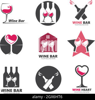 wine logo icon vector illustration design Stock Vector
