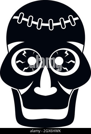 Skull icon, simple style Stock Vector