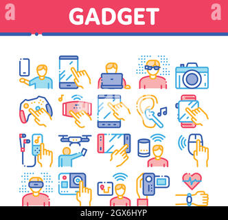 Gadget And Device Collection Icons Set Vector Stock Vector