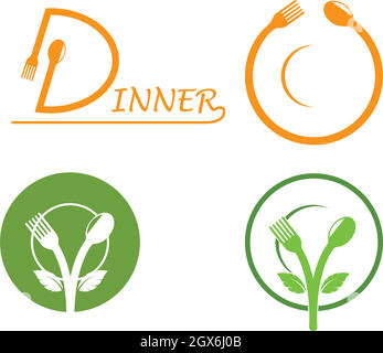 fork,spoon logo icon vector illustration Stock Vector