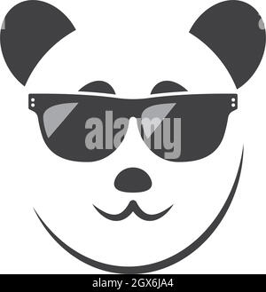 panda icon logo vector illustration Stock Vector