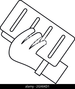 Documents icon, outline style Stock Vector