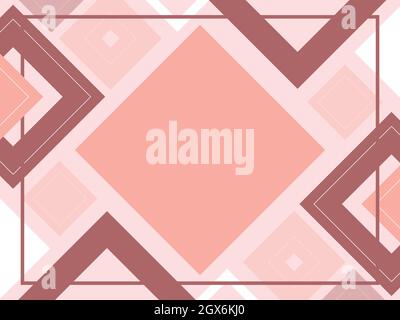 Abstract geometric pink background made from squares, shape pattern, rose gold template with copy space, modern layout, vector with place for text Stock Vector