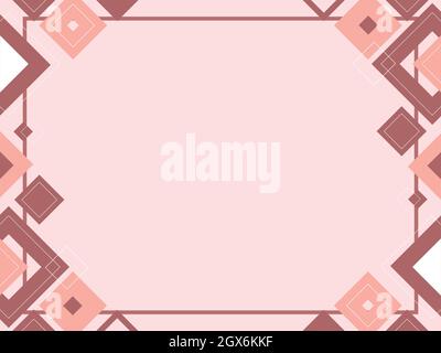Abstract geometric pink background made from squares, shape pattern, rose gold template with copy space, modern layout, vector with place for text Stock Vector