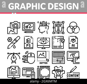 Graphic Design And Creativity Icons Set Vector Stock Vector