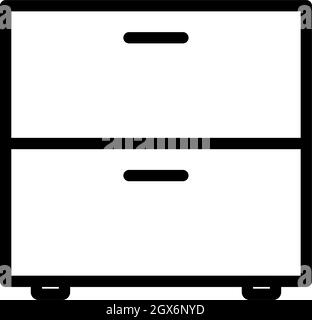Bedroom Nightstand Icon Stock Vector