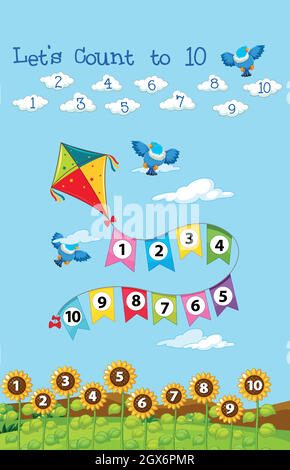 Lets count to 10 Stock Vector