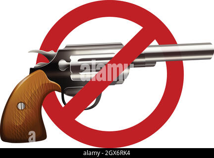 Gun control sign with shotgun Stock Vector