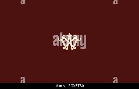 LETTERS WX LOGO DESIGN WITH NEGATIVE SPACE EFFECT FOR ILLUSTRATION Stock Vector