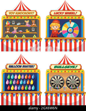 A Set of Fun Fair Tent Stock Vector