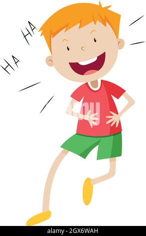 Little boy with happy face Stock Vector