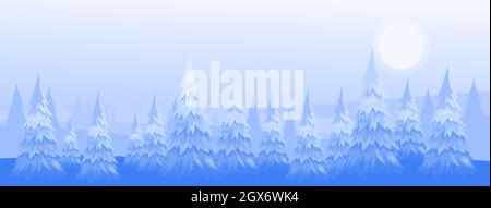 Abstract winter landscape Stock Vector