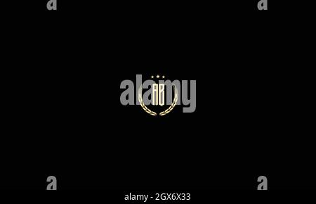 LETTER A AND B WREATH LOGO FOR VINTAGE LOGO DESIGN OR ILLUSTRATION USE Stock Vector