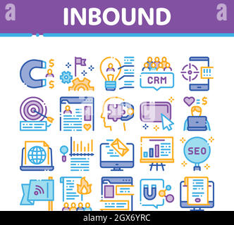 Inbound Marketing Collection Icons Set Vector Stock Vector