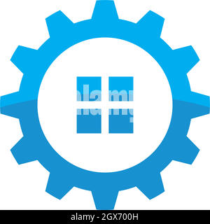 gear house vector logo icon  template Stock Vector