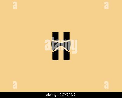 LETTER H LOGO WITH TIE ICON FOR ILLUSTRATION USE Stock Vector