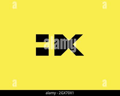 LETTERS HX LOGO DESIGN WITH NEGATIVE SPACE EFFECT FOR ILLUSTRATION Stock Vector
