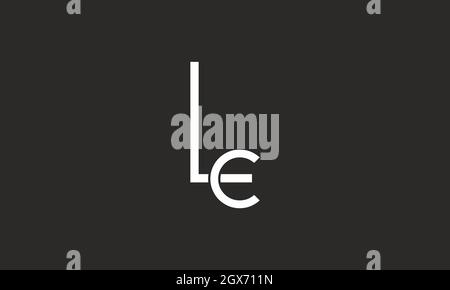LETTER L AND C LOGO OR L AND E LOGO WITH NEGATIVE SPACE EFFECT FOR ILLUSTRATION USE Stock Vector
