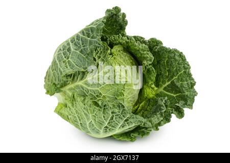 Savoy cabbage isolated on white background with clipping path and full depth of field Stock Photo