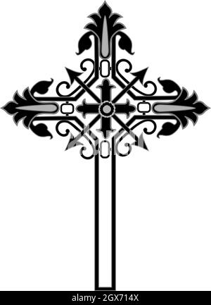 Medieval gothic christian metal style cross - Vector Illustration Stock Vector