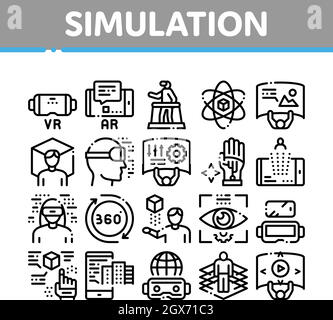 Simulation Equipment Collection Icons Set Vector Stock Vector