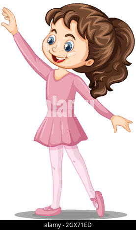 A girl ballet dancer cartoon character Stock Vector