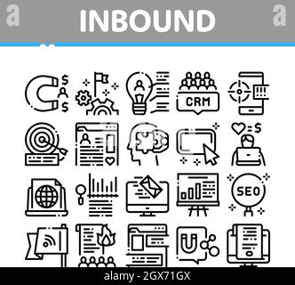 Inbound Marketing Collection Icons Set Vector Stock Vector