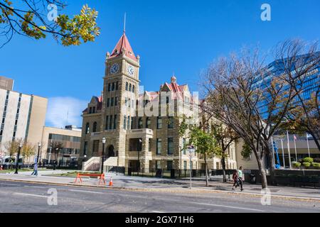 Calgary, Alberta, Canada - 27 September 2021:  Calgary City Hall on Macleod Trail Stock Photo