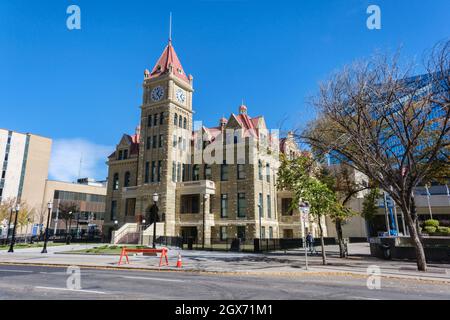 Calgary, Alberta, Canada - 27 September 2021:  Calgary City Hall on Macleod Trail Stock Photo