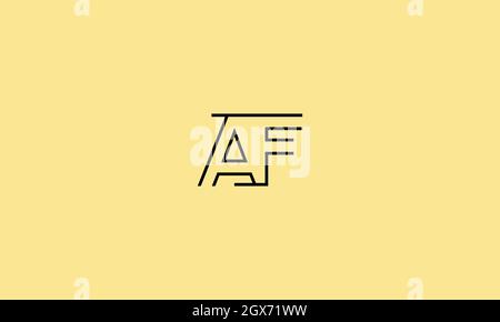LETTERS A F LOGO DESIGN WITH NEGATIVE SPACE EFFECT FOR ILLUSTRATION Stock Vector