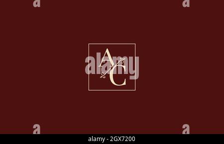LETTERS A C LOGO DESIGN WITH NEGATIVE SPACE EFFECT FOR ILLUSTRATION Stock Vector