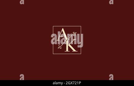 LETTERS A K LOGO DESIGN WITH NEGATIVE SPACE EFFECT FOR ILLUSTRATION Stock Vector