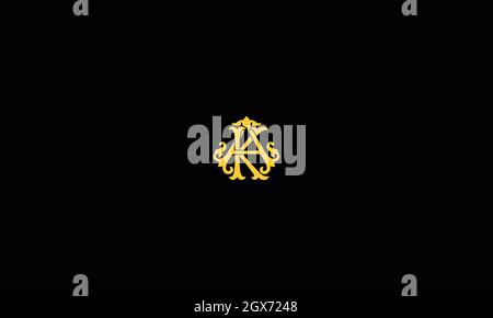 LETTER A AND K SIGNATURE LOG FOR ILLUSTRATION USE Stock Vector