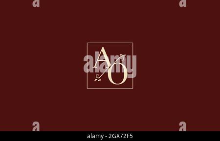 LETTERS A O LOGO DESIGN WITH NEGATIVE SPACE EFFECT FOR ILLUSTRATION USE Stock Vector