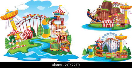 A set of theme park rides illustration Stock Vector Image & Art - Alamy