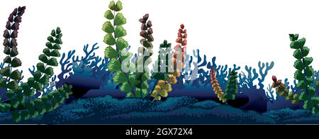 Seamless underwater scene with seaweeds Stock Vector