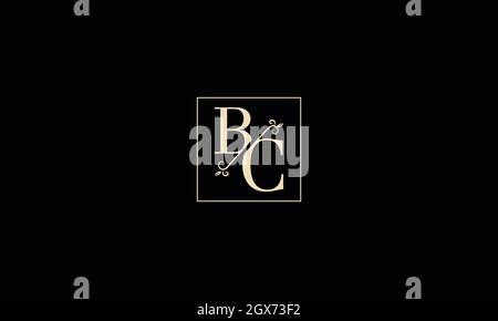 LETTERS B C LOGO DESIGN WITH NEGATIVE SPACE EFFECT FOR ILLUSTRATION USE Stock Vector