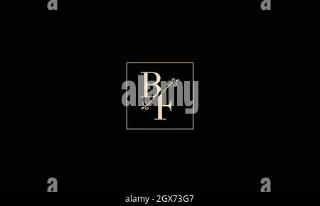 LETTERS B F LOGO DESIGN WITH NEGATIVE SPACE EFFECT FOR ILLUSTRATION USE Stock Vector